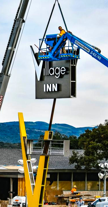 Installing a 1000-lb Sign